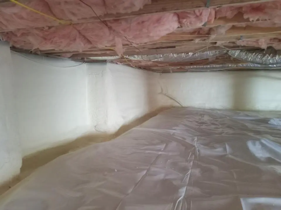 Crawl space encapsulation with closed-cell spray foam for Attic Insulation in Beachwood